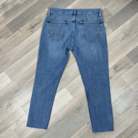 Banana Republic Travel Stretch Skinny Fit Raw Hem Crop Jeans Blue 31 x 26 - Picture 5 of 13